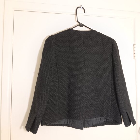 vince black wool blend cropped jacket size 8 - Picture 2 of 8